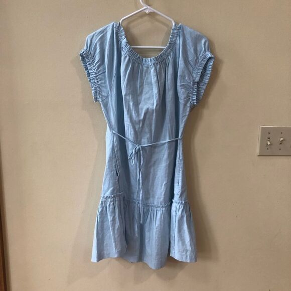 Free People Perri Linen Drop Waist Mini Dress - Picture 7 of 8